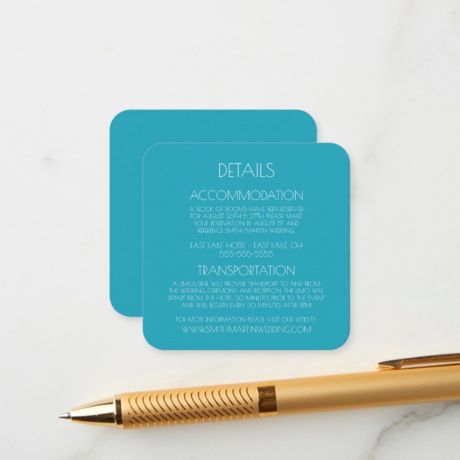 Cartão De Informações Crie seu próprio texto personalizado (Frente/Verso In Situ)