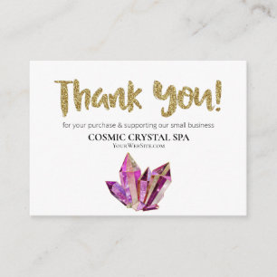 Cartão De Informações *~* CRISTAL CÓSMICO - OBRIGADO AO LOGOTIPO Revisão