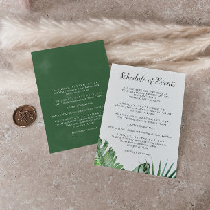Cartão De Informações Cronograma de Eventos da Semana do Casamento do Pa