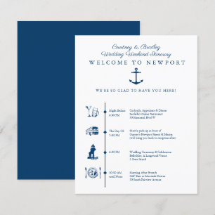 Cartão De Informações Cronograma de Itinerário de Fim de Semana de Casam