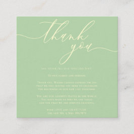 Cartão De Informações Custom Photo Thank You Mini Pistachio & Cream