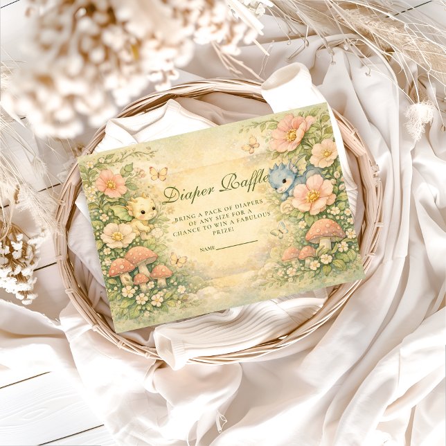 Cartão De Informações Cute Baby Dragon Fairytale Diapper Raffle (Criador carregado)