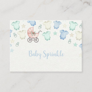 Cartão De Informações Cute Baby Shower Invitation Pastel Baby Clothes