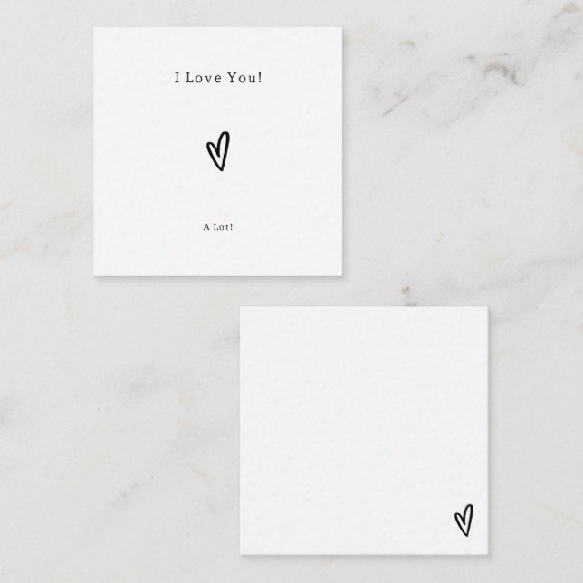 Cartão De Informações Cute Black Heart I Love You Card (Frente/Verso)