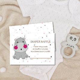 Cartão De Informações Cute Cartoon Animal Gender Neutral Diaper Raffle