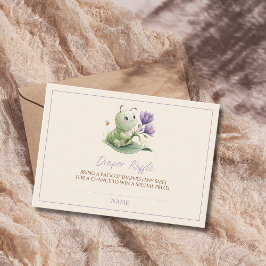 Cartão De Informações Cute Caterpillar Baby Shower Diaper Raffle