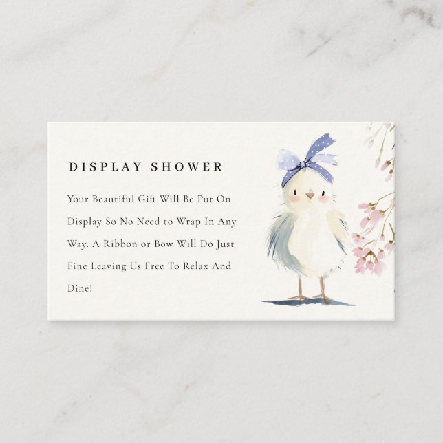 Cartão De Informações Cute Chick Farm Floral Display Shower Baby Shower (Frente)