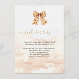 Cartão De Informações Cute Fall Pumpkins Bow Baby Shower 