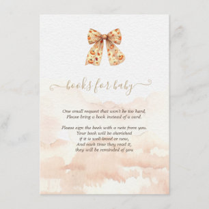 Cartão De Informações Cute Fall Pumpkins Bow Baby Shower 