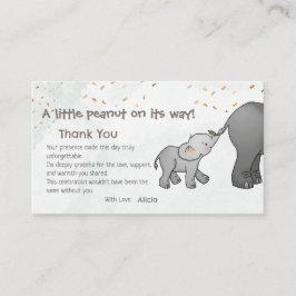 Cartão De Informações Cute Hand Drawn Elephant Little Peanut Thank You