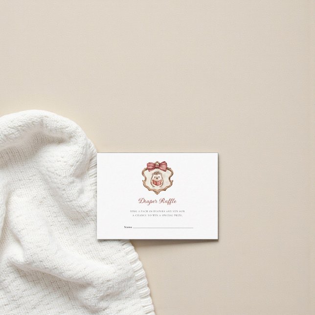 Cartão De Informações Cute Hedgehog Baby Shower Diaper Raffle  (Criador carregado)