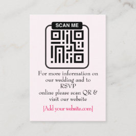 Cartão De Informações Cute Kawaii Cherry Couple Pink & Red Wedding 