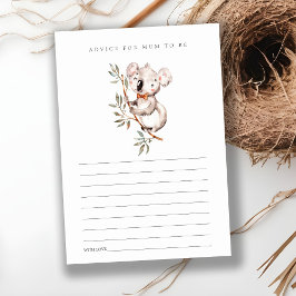 Cartão De Informações Cute Koala Foliage Advice para Chá de fraldas de M