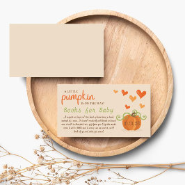 Cartão De Informações Cute Little Pumpkin Baby Shower Book Request