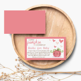 Cartão De Informações Cute Little Pumpkin Baby Shower Book Request