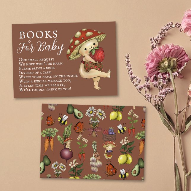 Cartão De Informações Cute Little Sprout Books for Baby Shower Request (Criador carregado)
