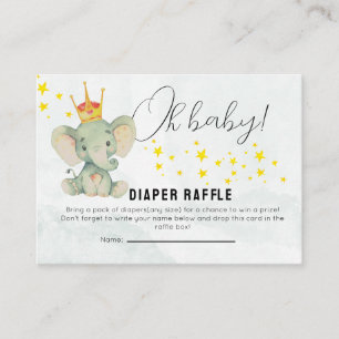 Cartão De Informações Cute OhBaby Chamada de Fraldas de Elefante Neutro
