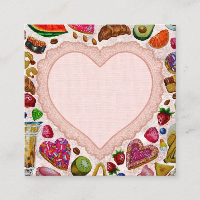 Cartão De Informações Cute Pastry Confections Sweets (Frente)