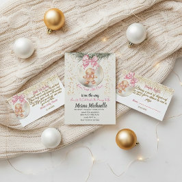 Cartão De Informações Cute Pink Gingerbread Girl Books for Baby Request