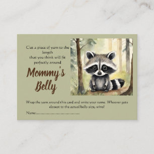 Cartão De Informações Cute Raccoon adivinha Mãe Belly Size Baby Bump Gam