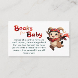 Cartão De Informações Cute Ram Winter Books for Baby Card