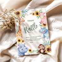 Cute Safari Animal Greenery Bebê Sh Raffle Diapper