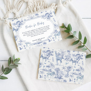 Cartão De Informações Cute Safari Toile de Jouy   Solicitação de Livro