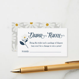 Cartão De Informações Cute Scandi Daisy Fralda Raffle Ticket C