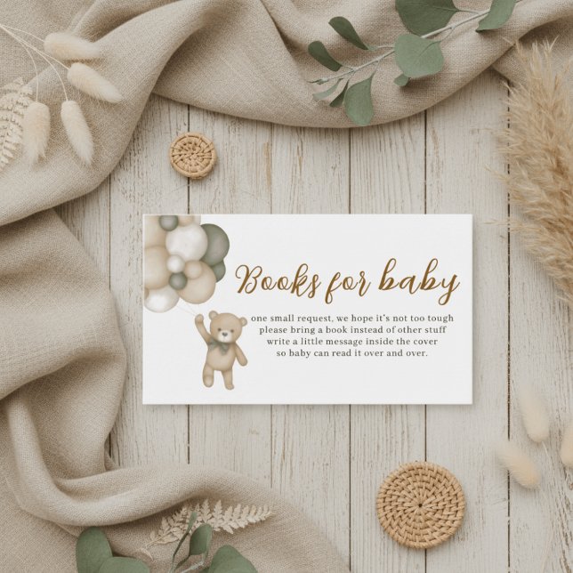 Cartão De Informações Cute Teddy Balloons Books for Baby Enclosure Card (Criador carregado)