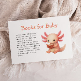 Cartão De Informações Cute Watercolor Axolotl Books for Baby Shower