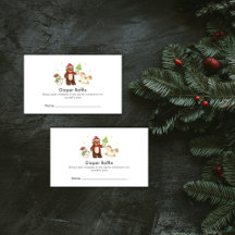 Cute Winter Bear Snowman Diaper Raffle Baby Shower