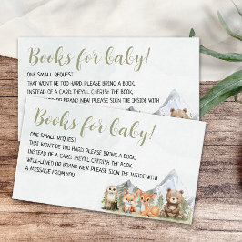 Cartão De Informações Cute Woodland Animals Baby Shower Boy