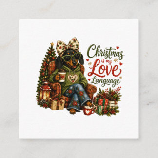 Cartão De Informações Dachshund Christmas is My Love Language