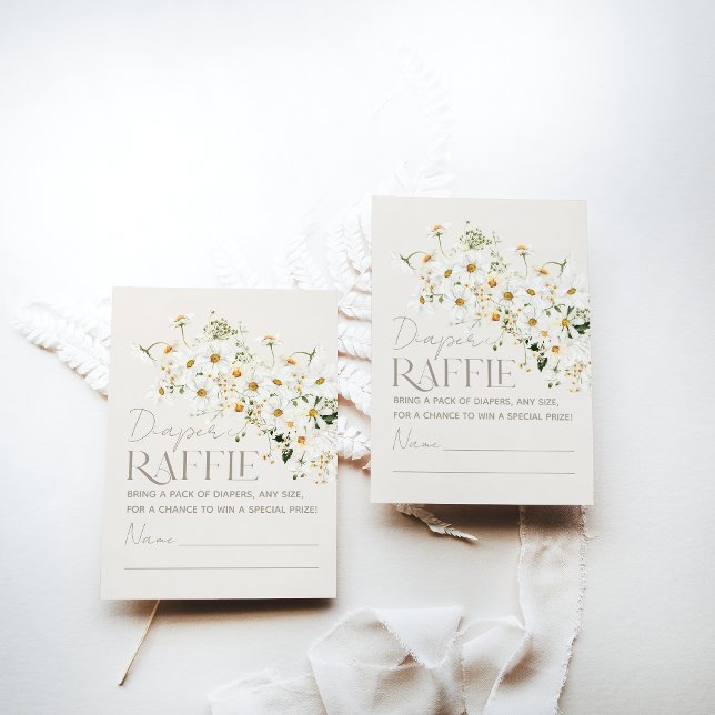 Cartão De Informações Daisy Boho Wildflower Rustic Chá de fraldas (Criador carregado)