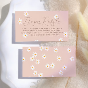 Cartão De Informações Daisy Flores Boho Rosa Floral Chás de Bebê