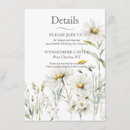 Cartão De Informações Daisy Wildflower Wedding Código QR