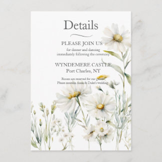 Cartão De Informações Daisy Wildflower Wedding Código QR