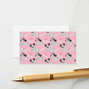 Cartão De Informações Dalmatianos Puppies Black Spots Rosa Branca de Bri