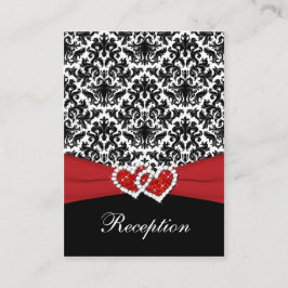 Cartão De Informações Damasco vermelho branco preto, placa de gabinete d