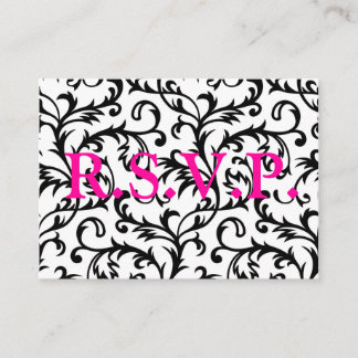 Cartão De Informações damsk R.S.V.P.