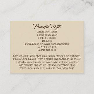 Cartão De Informações Dandelion Country Wedding Signature Drink Recipien