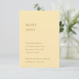 Cartão De Informações Danice Butter Yellow Modern Wedding