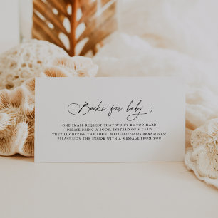 Cartão De Informações DARCY Boho Black White Chá de fraldas Livros para