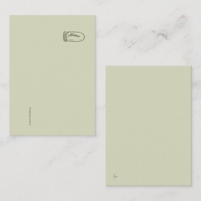 Cartão De Informações Dark Academia Botany Garden Reader Gift (Frente/Verso)