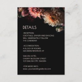 Cartão De Informações Dark Moody Chrysanthemum Flowers