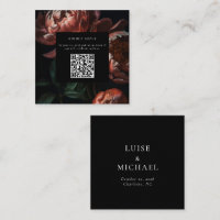 Dark Moody Florals Casando RSVP Código QR