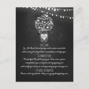 Cartão de Informações de Casamento Chalkboard Maso