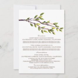 Cartão de Informações de Casamento com Galhos Esco