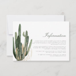 Cartão de Informações de Casamento de Cactus Moder