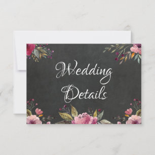 Cartão de Informações de Casamento de Chalkboard F